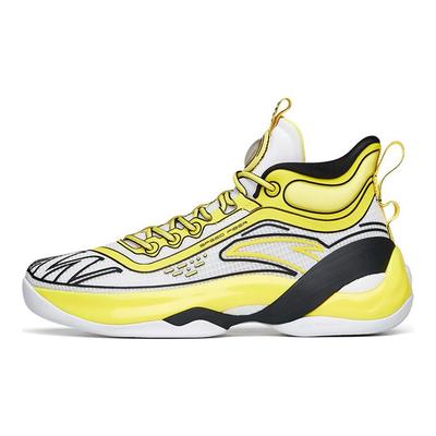 KT7 Basketball Shoes Men's Mid Top Anta White/Fluorescent Jelly Yellow 112221101-4