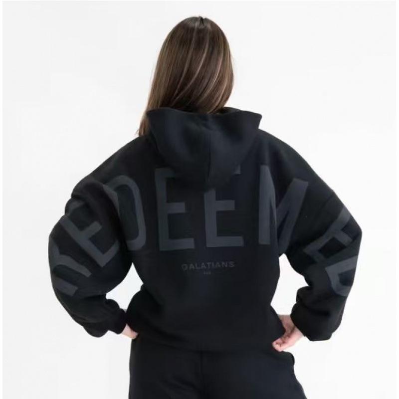 Unisex Oversized Hoodie with Big Letter Print and Pockets XL