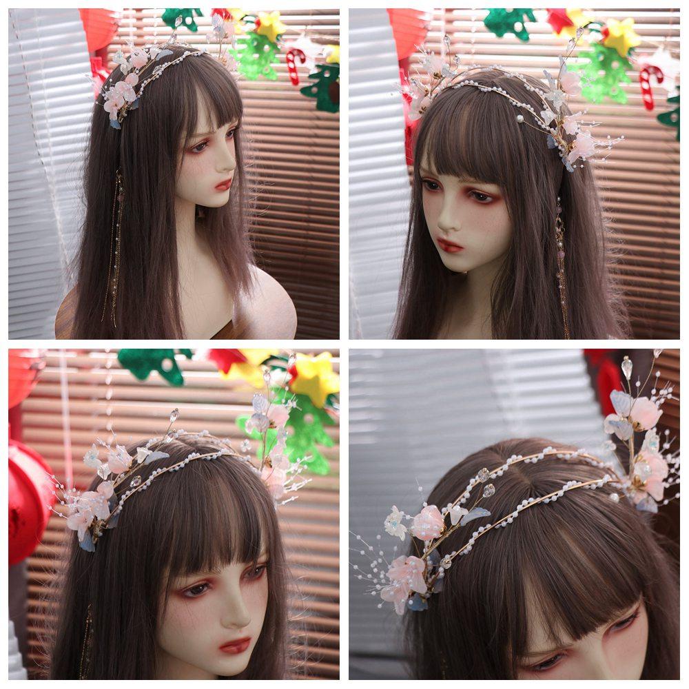 Beads Hanfu Tassel Hair Hoop Crystal Swaying Fairy Headwear Wedding Photos