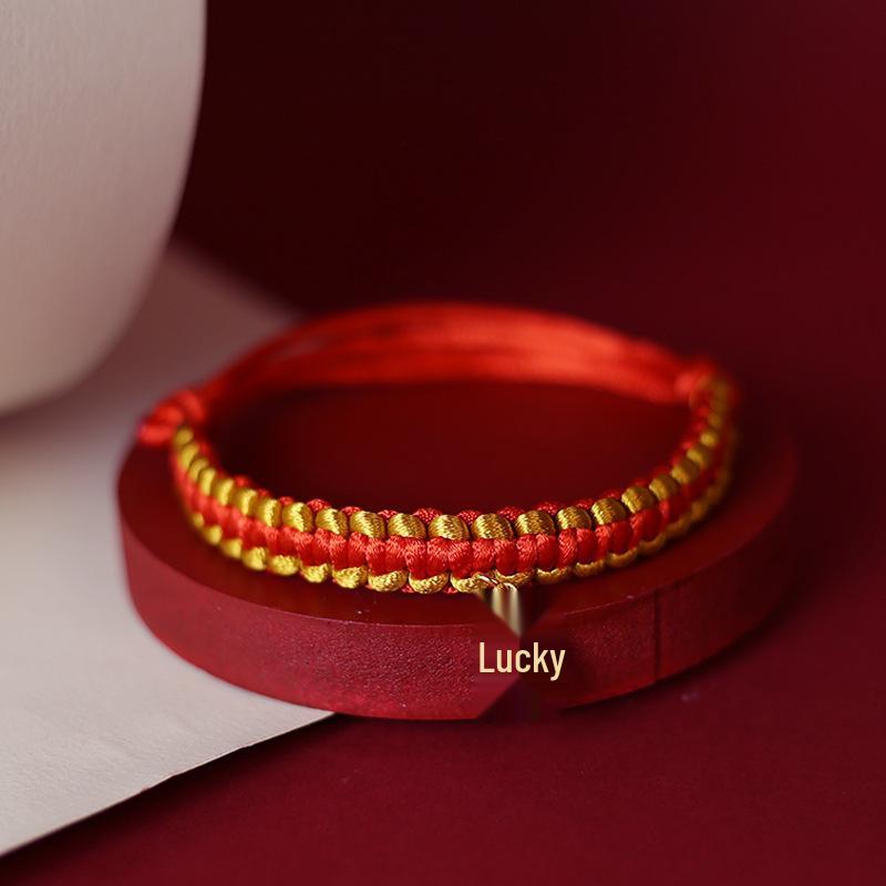 Pet Collar: Hand-Woven Red Rope Necklace with Longevity Lock for Cats and Dogs - Attracts Wealth and Fortune