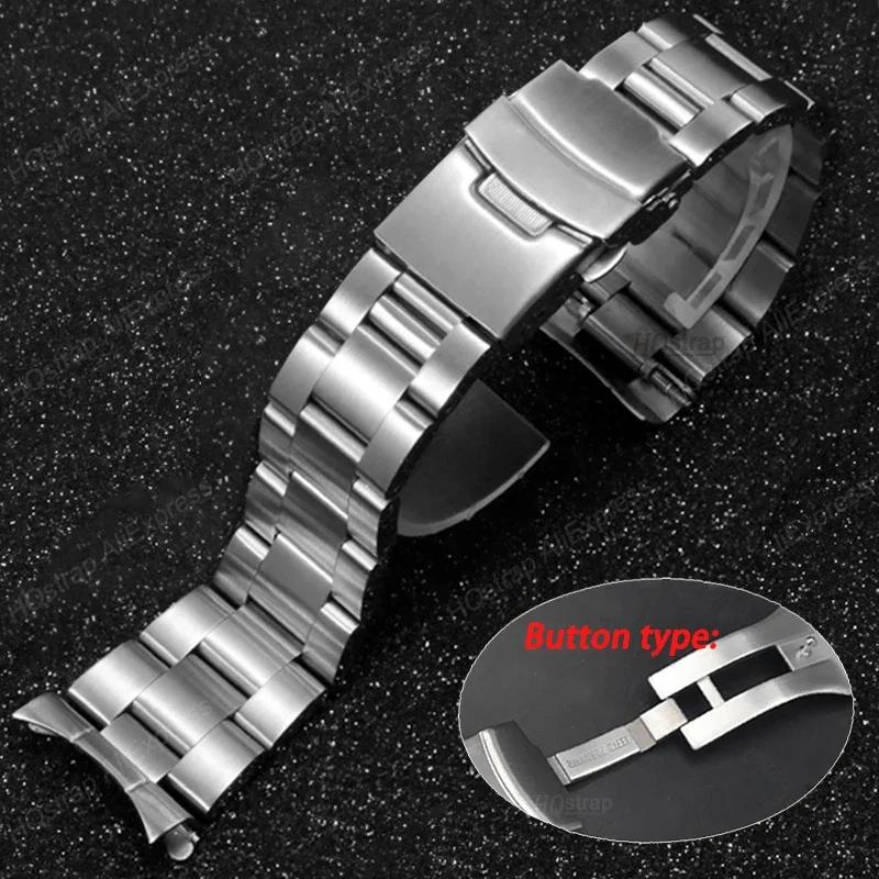 Cinturino di Lusso in Acciaio Inossidabile Massiccio 18mm 19mm 20mm 21mm 22mm 23mm 24mm 26/28/30mm per Orologi Seiko con Attacco Curvo
