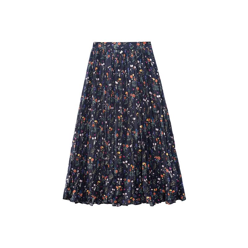 

Интерпретировать Красоту: Весна 2025 Ретро Миди-юбка с цветочным принтом и высокой талией для женщин Small чёрный