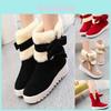 Women's Winter Warm Fur Lined Snow Boots With Cozy Faux Suede And Cute Bow Design