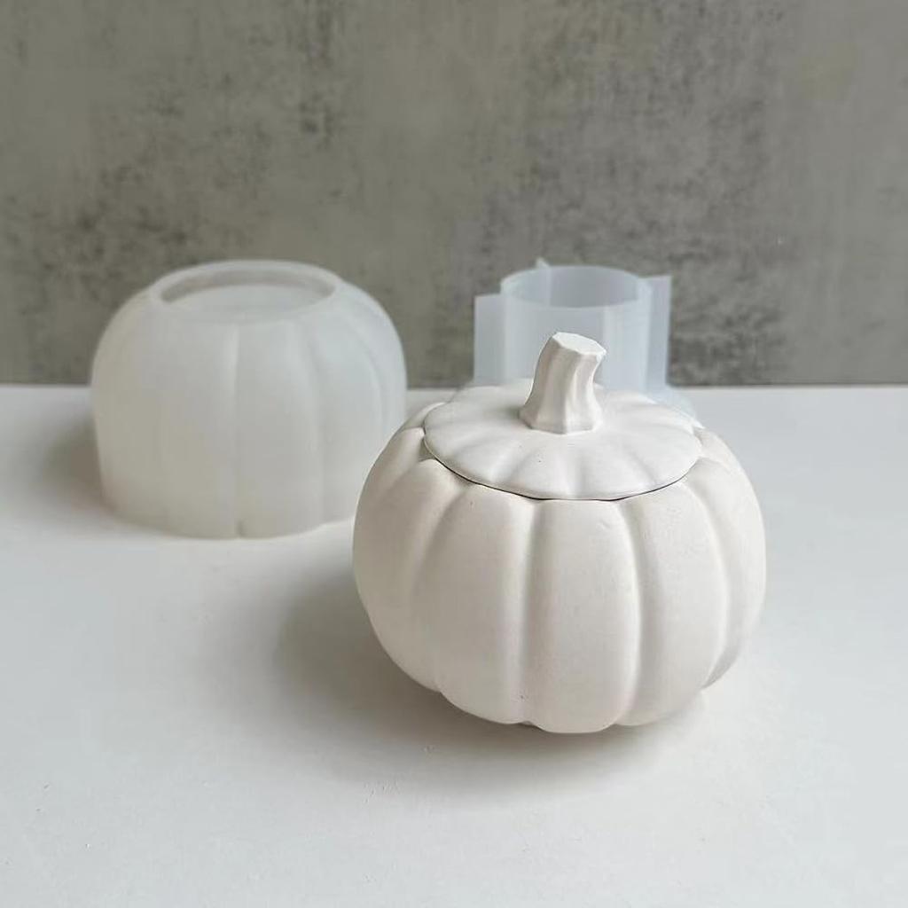 5'' Large Pumpkin Jar Mold, Halloween Resin Mold, Box Storage Silicone Mold for Resin, Clay, Gypsum Casting