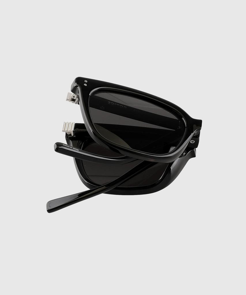 Tuditeo Arc Unisex Oversized Square Retro Foldable Sunglasses C1 Black