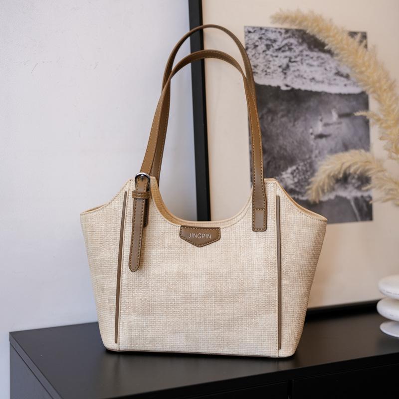 Premium bag women's new fashion versatile retro shoulder bag large capacity commuter tote bag