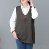 Women's Plus-Size Thin Loose Solid Color Hollow-Out Sleeveless Knitted Vest V-Neck Cardigan Top for Outer Wear