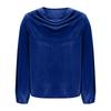 Women's Fashionable Color Round Neck Long Sleeved Gold Velvet Pullover T-shirt Top
