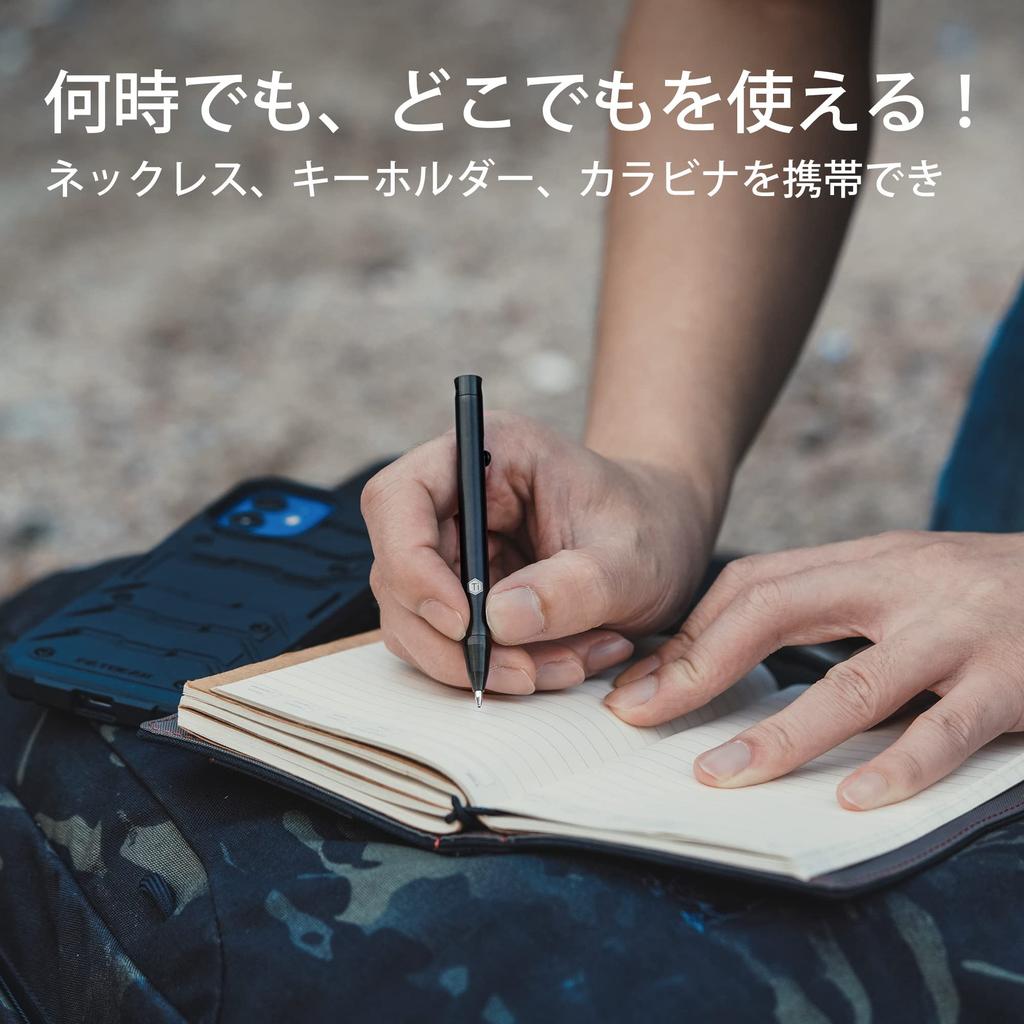 KeyUnity KP00 Ballpoint Titanium Fast Includes 5 Single 91mm PVD Refill Oil-Based Pen, Lightweight, Compact, Bullet-Type, Writing, Overwrite,