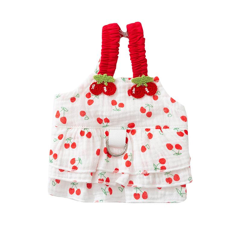 Puppy Full Printed Traction Suspender Dress Small Dog Bigbear Teddy Summer Outdoor Thin Pet Dog Dress
