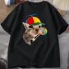 Funny Cat Graphic T Shirts for Unisex Women Harajuku Cotton Short Sleeve Tshirt Casual Breathable Loose Round Neck Tshirt Tops