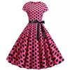 Women's Retro Print Dress Belt Evening Dress