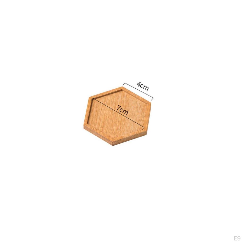 Pot Drainage Tray Multiple Shapes Bamboo Waterproof Round Plant Saucer for Indoor,