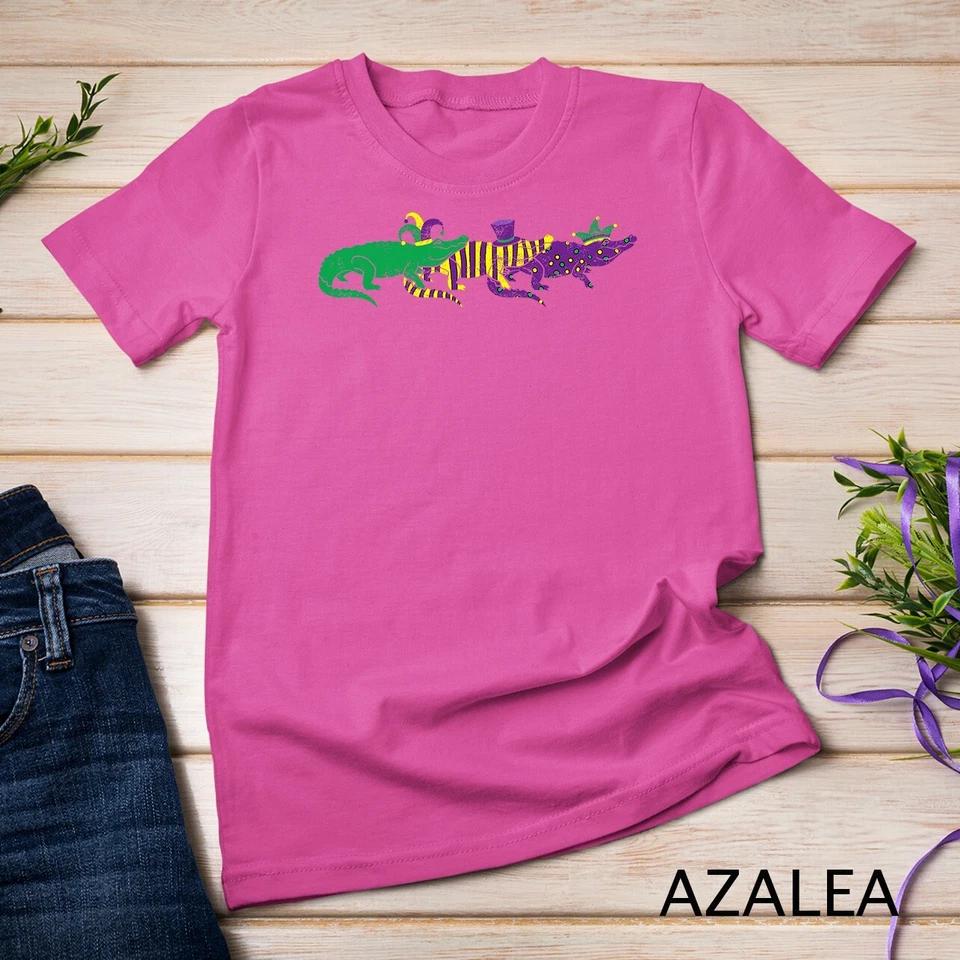 Mardi Gras Alligator Beads Festival Animals Lover Jester Hat Unisex T-shirt 2 M