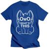OwO What's This_ - White Text T Shirt Owo Whats Meme Funny Fur Furry Cute Memes Internet slang#Color