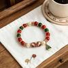 Festive Holiday Charm Bracelet Christmas Bracelet, Elastic Stretch Beaded with Xmas Jewelry Collection Tree Charm, Gifts for Women Men Santa Claus
