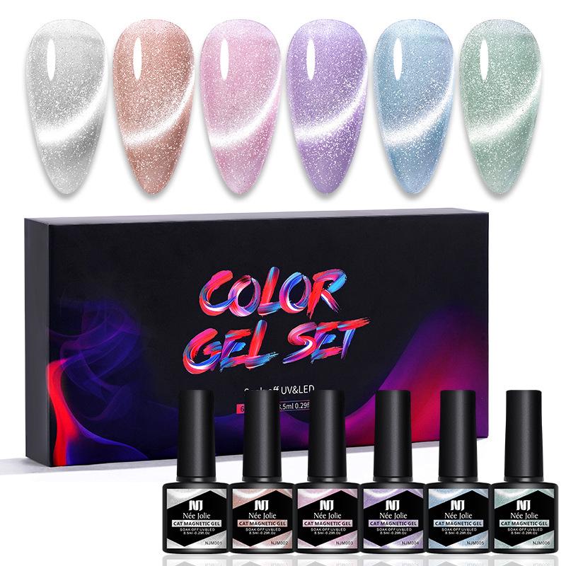 Nail Polish Glue Kit, Nail Art 6Pcs Box Barbie Glue, Nail Color Glue Phototherapy Glue