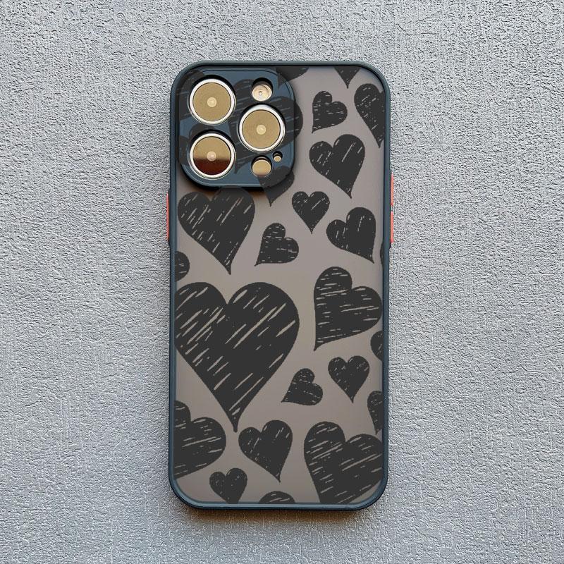 Cute Love Heart Pattern Protective Phone Cases for Iphone 15 11 12 13 Pro Max Mini 16 14 Pro Max Plus X XR XS Shockproof Cover