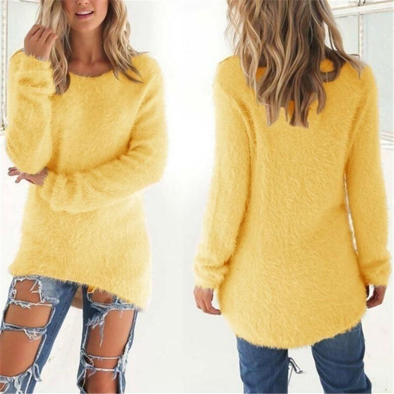 Womens Clothes Autumn and Winter Sweaters Casual Long Sleeve Sweaters Ladies O-neck Shirts Cotton Pullover Loose Sweaters