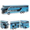 Elektrický 1:32 Alloy Doubledecker Bus Model Hračka s lehkou hudbou pro děti Dárek pro děti (Modrý)