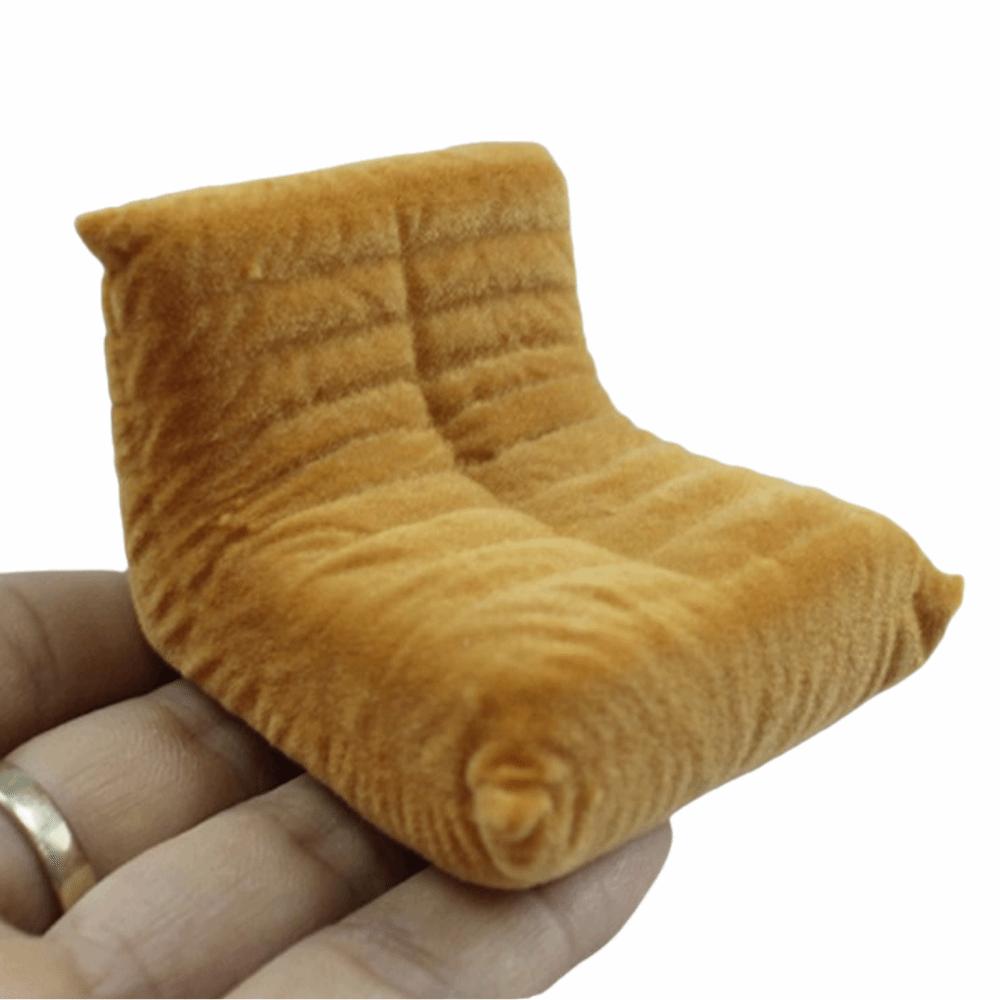 Flokket Dukkehus Tilbehør 1:12 Mini Latsabbsofa Dukkehus Tilbehør