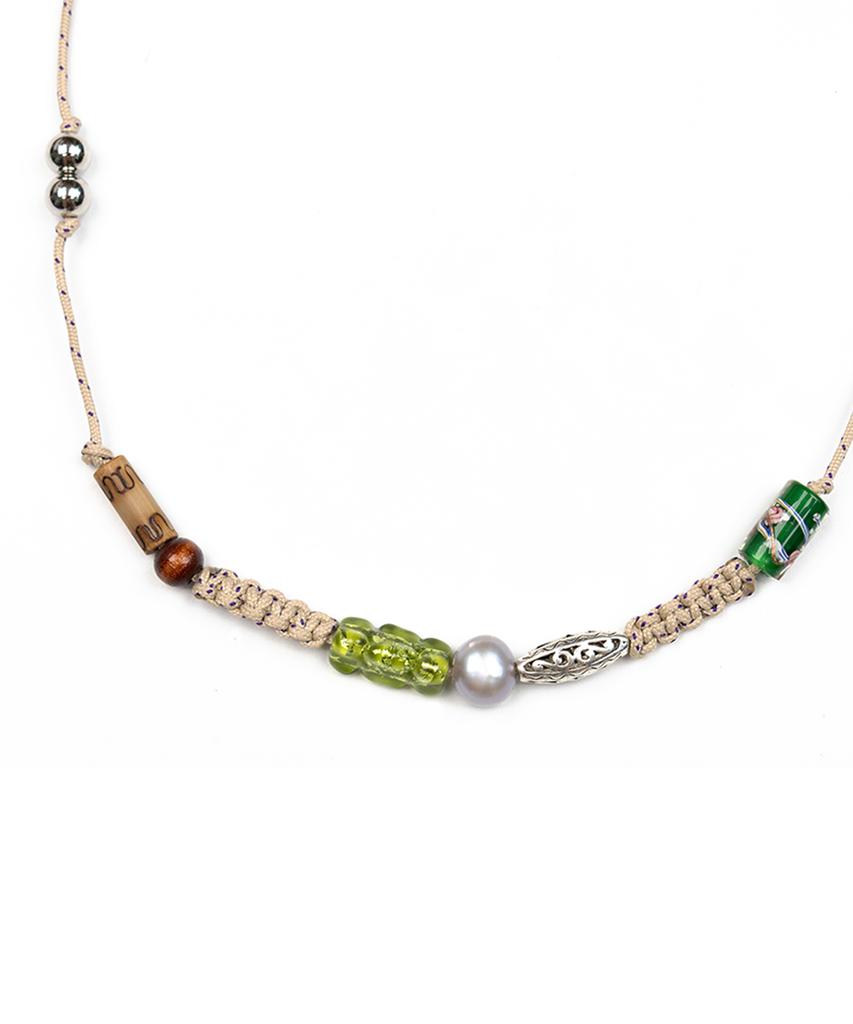Safari Sula Explore Sporty Beaded Necklace In Beige