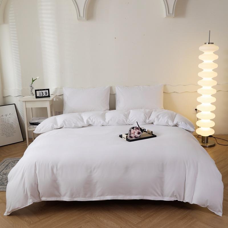 1Pc Simple Solid Color Washed Cotton Quilt Cover Skin Friendly Breathable Bedding for Seasons King Queen Size Comforter Cover