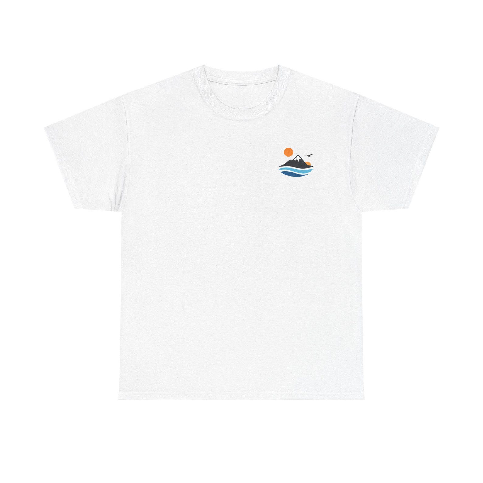 Sunset Mountain Wave T-Shirt | Minimal Beach Mountain Graphic L