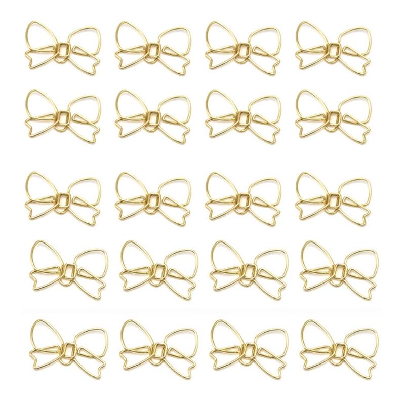 100Pcs Bowknot Paper Clip Metal Paper Clip Bookmarks Clip For File Paper Photo Envelopes Letter File Document Postcard