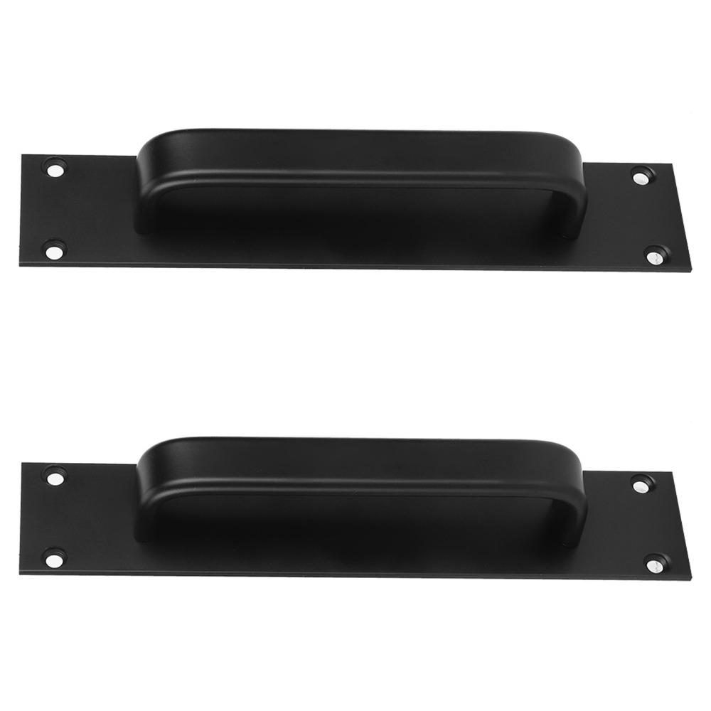 2 Pack Aluminum Alloy Door Pull Handle Black Barn Door Handles Sliding Door Handle  Kitchen Cabinet