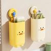 Cartoon Duck Chopstick Cage Wall-mounted Storage Rack Household Drain Rack  Tableware Organizer