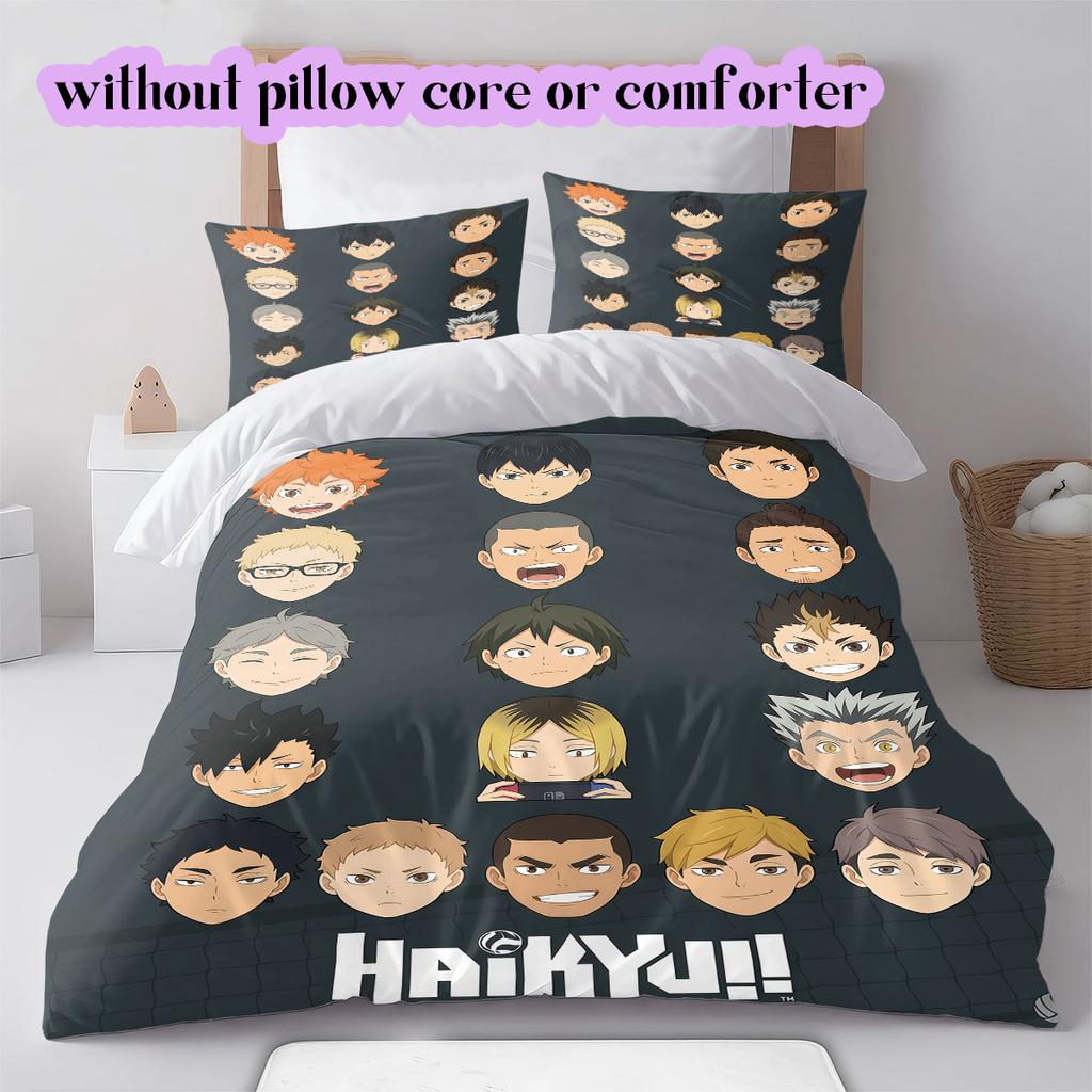 Haikyu Cool Printed Anime Duvet Cover Bedding Set 3 Piece Cartoon Quilt Cover Pillowcases Bedroom Decor Collection_LIAN