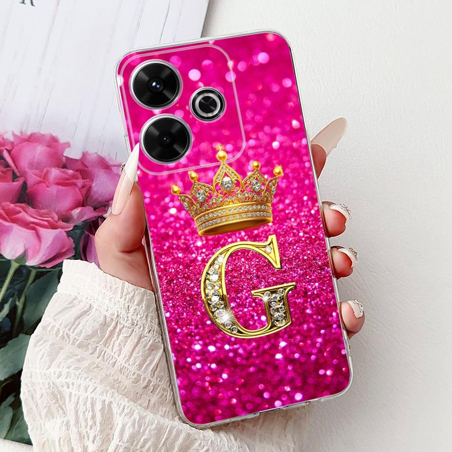 For Xiaomi Redmi 13 Case New Letters Cover 6.79'' Clear Silicone Soft TPU Phone Case For Xiaomi Redmi 13 Redmi13 Back Cover Bags