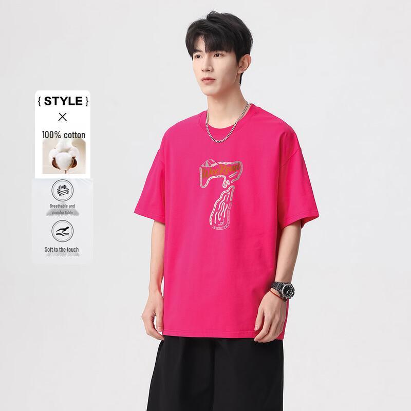 Baleno Men s Loose Fit Cotton Round Neck T-Shirt M