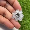 5pcs Square Cube Beaded Flower Appliques Patches DIY Craft Ornaments Sew On Clothes Shoe Patch Brooch Decor Supplies