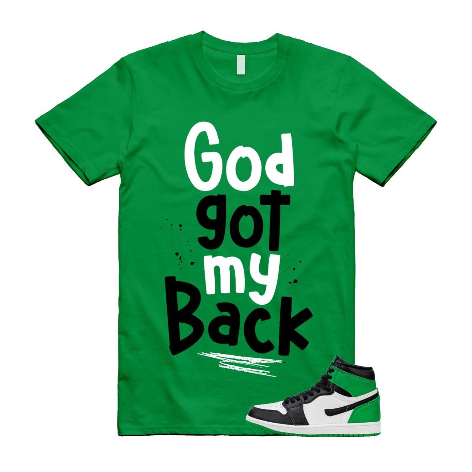 1 Lucky Green White Black High T Shirt Match GOD 4XL