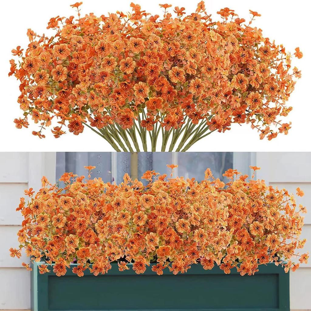 10pcs Artificial Fall Flowers Real Looking Vibrant Colors No Fade Fall Fake Flowers for Farmhouse Home Garden Decoration