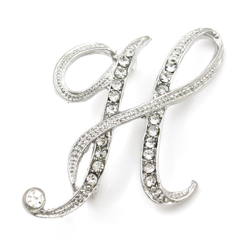 Dopis brož Příslušenství Pin Brož slitina Móda Angličtina živůtek Kostým Plný diamant vykládaný vodou