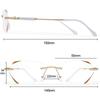 Womens Rimless Reading Glasses Luxury Diamond Far Sight Presbyopia Eyewear Unisex High Definition Trendy Hyperopia Eyeglasses