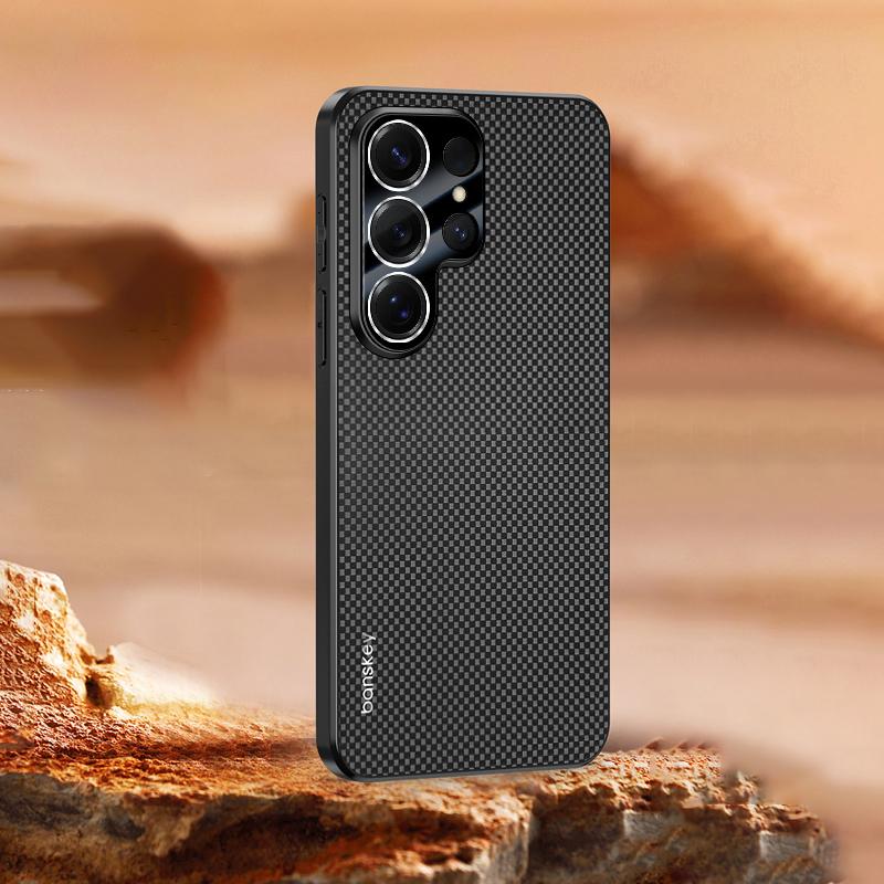 Capa de Celular Dissipadora de Calor Kevlar Fibra de Carbono Cor Sólida Fosca de Luxo Para Samsung S25 Ultra S23 S24 Ultra Plus Capa Protetora