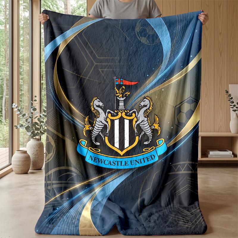 Coperta in Flanella con Stampa del Newcastle United Football, Coperta Morbida Calda Leggera per Divano Letto Campeggio