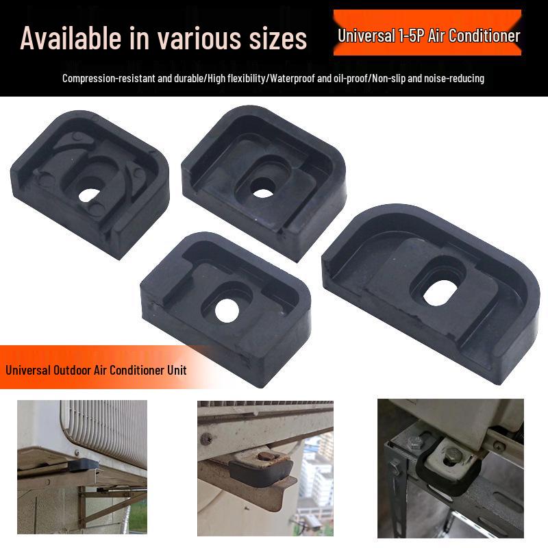 Universal Anti-Vibration Thickened Rubber Pad for Air Conditioner Outdoor Unit - Noise Reduction & Shock Absorption (1P/1.5P/3P/5HP).