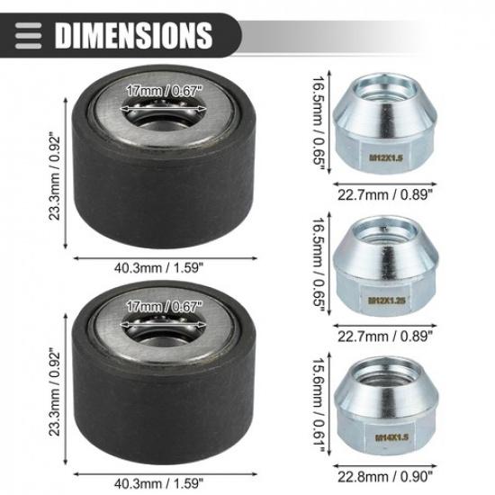 Universal Pack (2) Wheel Stud Taller Tool With 3/4" Hex Wheel Lug Nuts