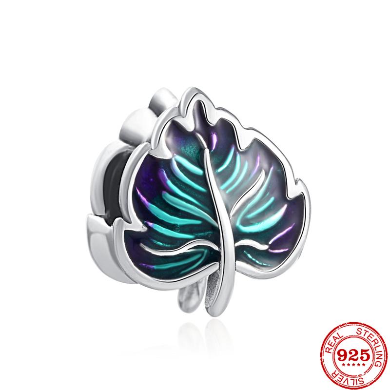 925 Silver Butterfly Four Clover Leaves Flower Charm Bead Fit Original Pendant Bracelet Necklace Jewelry Gift For Women