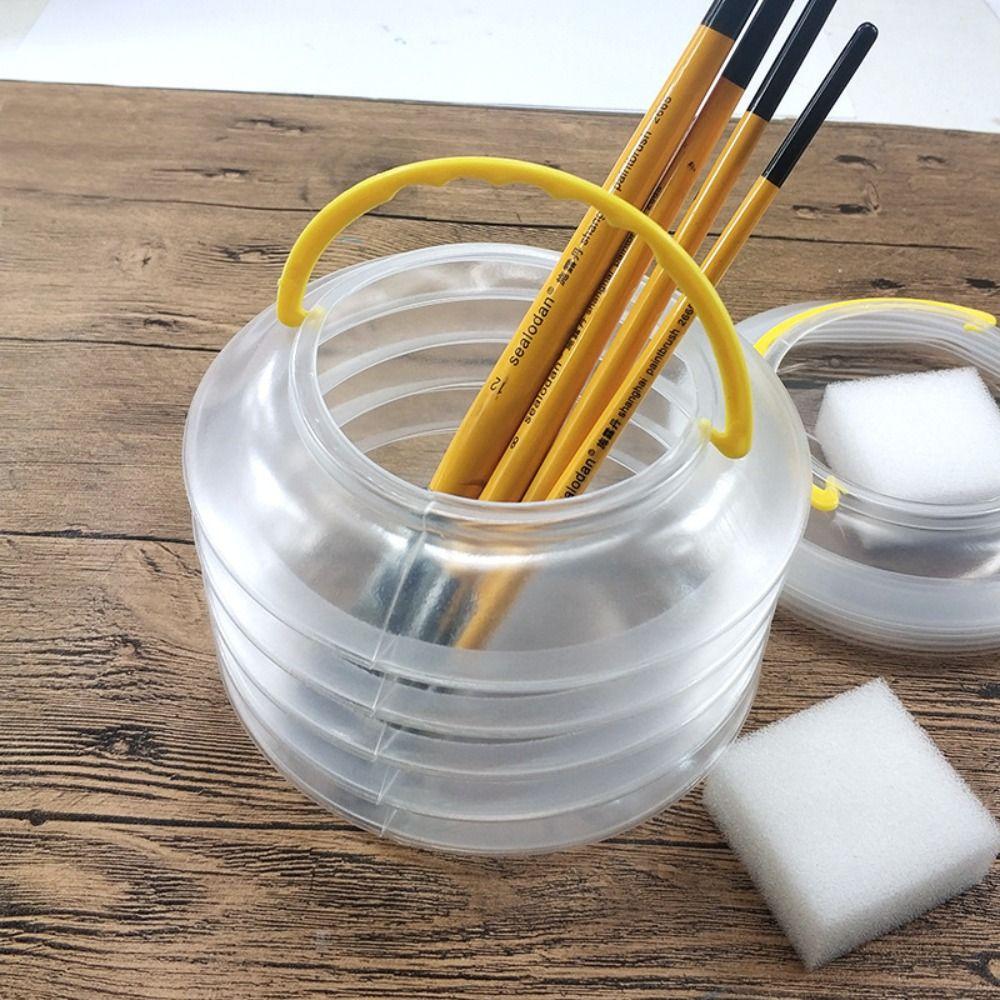 Student Calligrapher Brush Cleaning Case Painting Brushes Holder Pen Washing Bucket Art Supplies