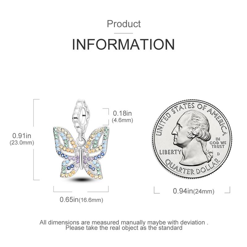 Original Charmscopper Dreamy Colorful Butterfly Pendants Fit Charms Platabracelets For Women Jewelry Making Fine Gifts
