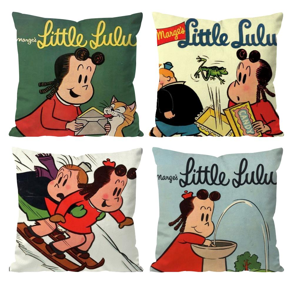 The Little L-Lulu Show Anime Cushion Cover Pattern Printed Pillowcase For Living Room Sofa Cushion Cover & Bedroom Decor