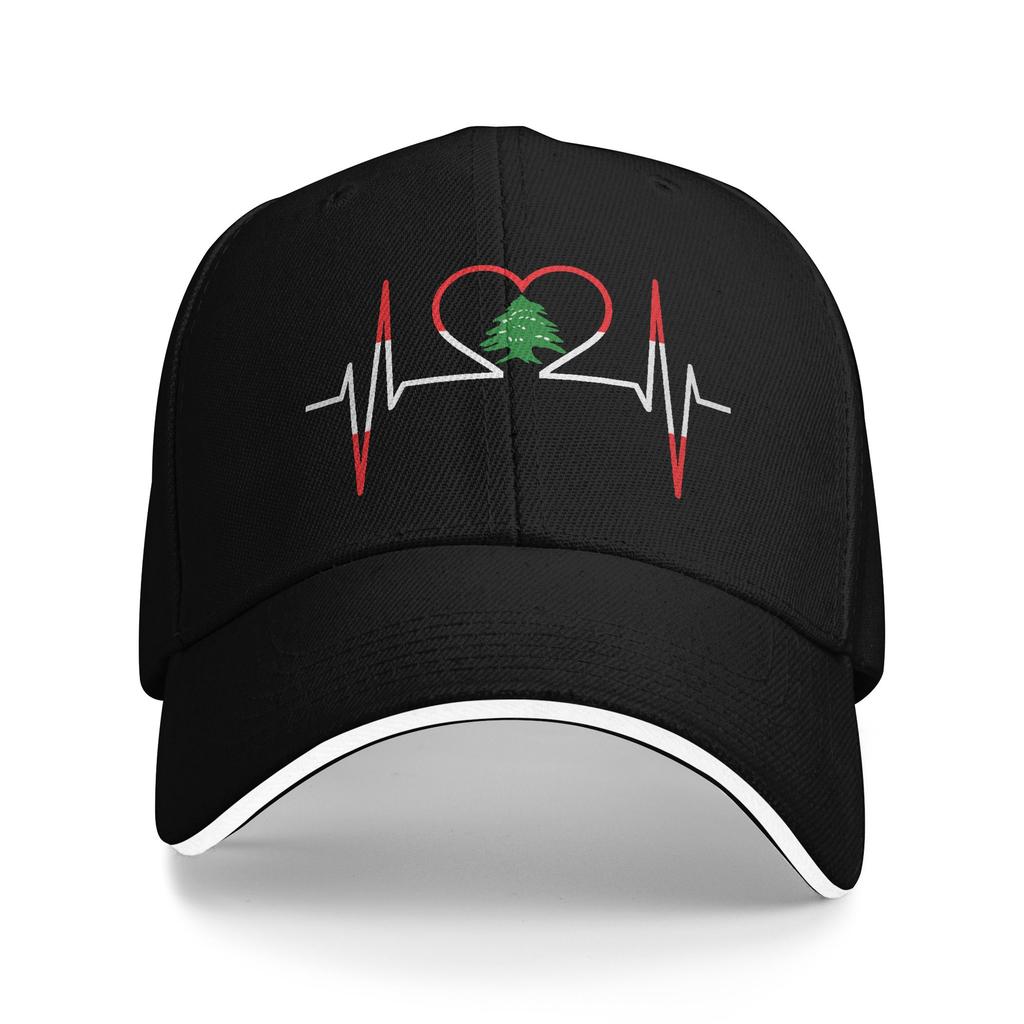 Spring Heartbeat ECG Lebanon Baseball Cap Lebanese Country Flag Outdoor Sport Fitted Sun Hip Hop Hats Couple Women Baseball Caps
