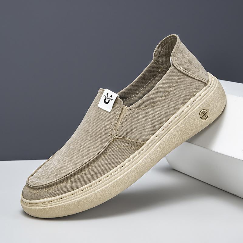 Spring New Casual Men's Shoes Breathable Canvas Board Shoes Casual Fashion Popular Wide-headed Cloth Shoes Men