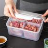 Geteilte Servierplatte mit Deckel mit 4 Fächern Charcuterie-Behälter Kühlschrank-Organizer für Kontrollbehälter Meal Prep
